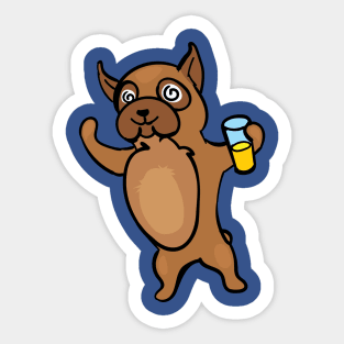 Party dog drinking Sticker